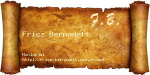 Fricz Bernadett névjegykártya